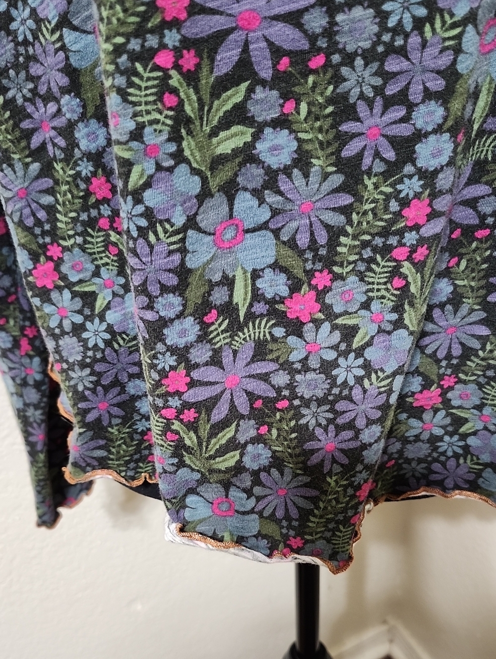 Natural Life Lily Cotton Long Sleeve Tee Shirt Dark Blue Garden Sz XL - Picture 7 of 11